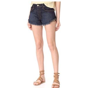 THE GREAT. Cutoff Denim Shorts • Dark Wash • 26